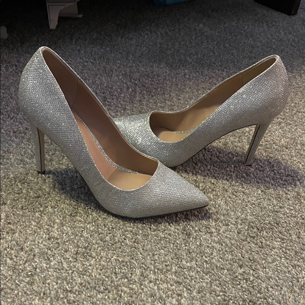 Call It Spring Shimmering Silver Heels
